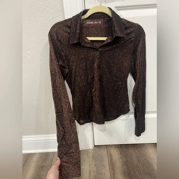 Abercrombie XS Sparkle Button Up Blouse - Picture 6 of 7